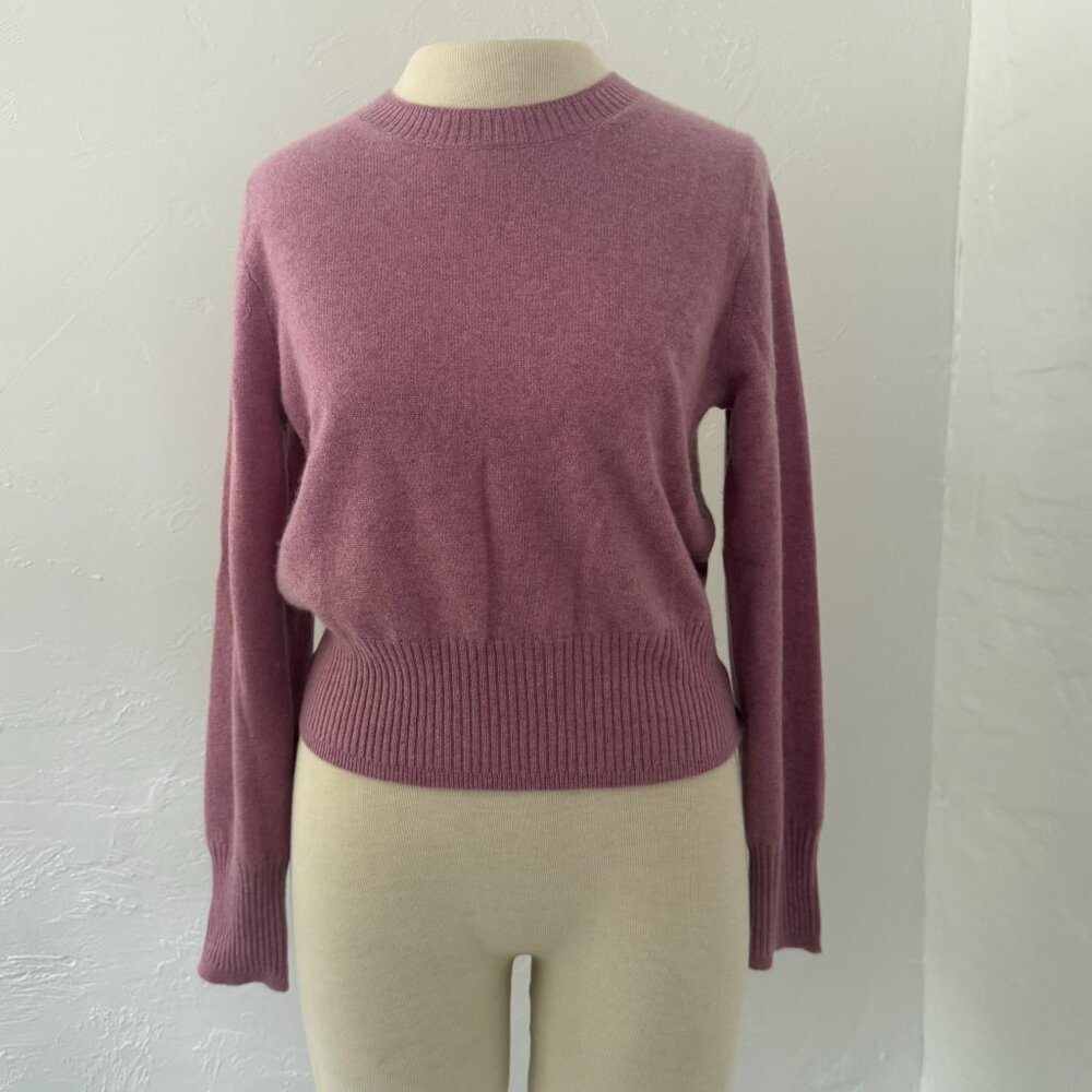 J.CREW Cashmere Shrunken Crewneck Sweater Raspberry S NWOT - Picture 4 of 10